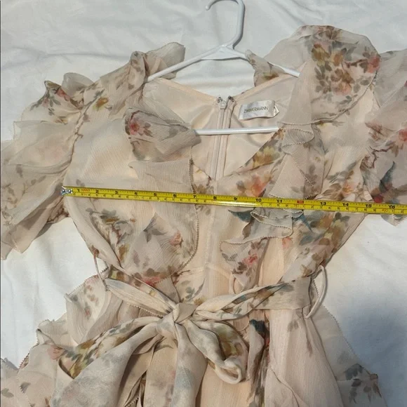 Zimmermann Cream Floral silk wrap Dress xs - Picture 14 of 17